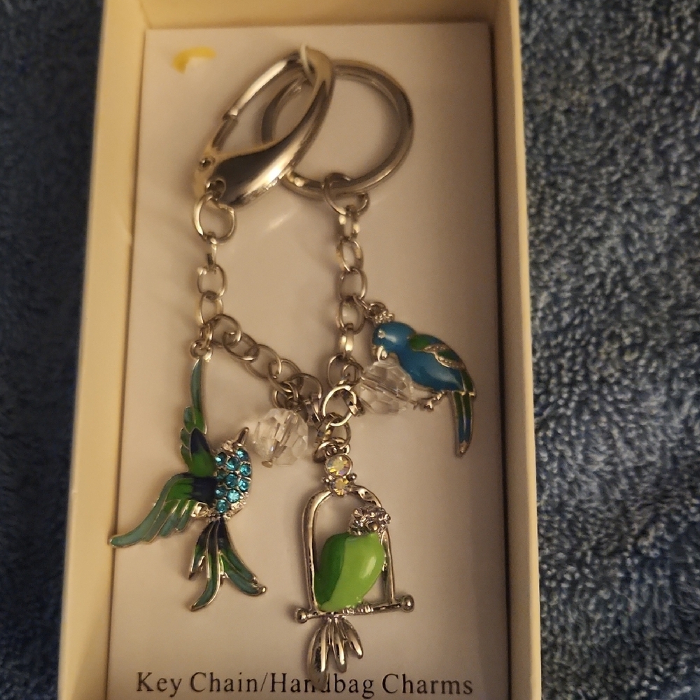 Colorful Bird Keychain Charm